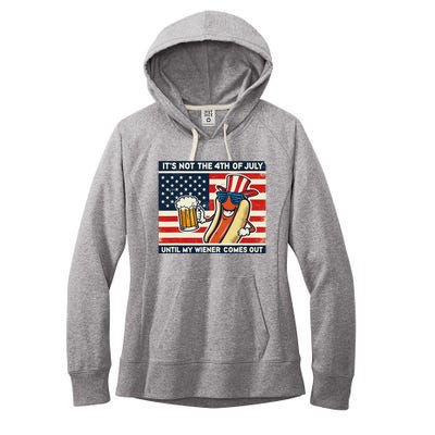 Funny Hot Dog 4th Of July Wiener Women's Fleece Hoodie