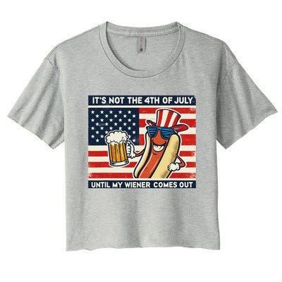 Funny Hot Dog 4th Of July Wiener Women's Crop Top Tee