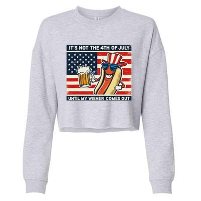 Funny Hot Dog 4th Of July Wiener Cropped Pullover Crew