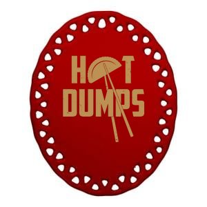 Funny Hot Dumps Dumplings Ceramic Oval Ornament