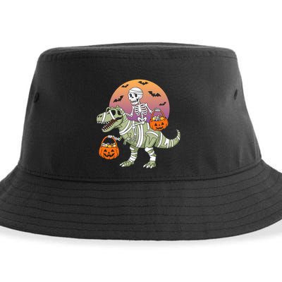 Funny Halloween Dinosaur T Rex Skeleton Sustainable Bucket Hat