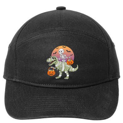 Funny Halloween Dinosaur T Rex Skeleton 7-Panel Snapback Hat