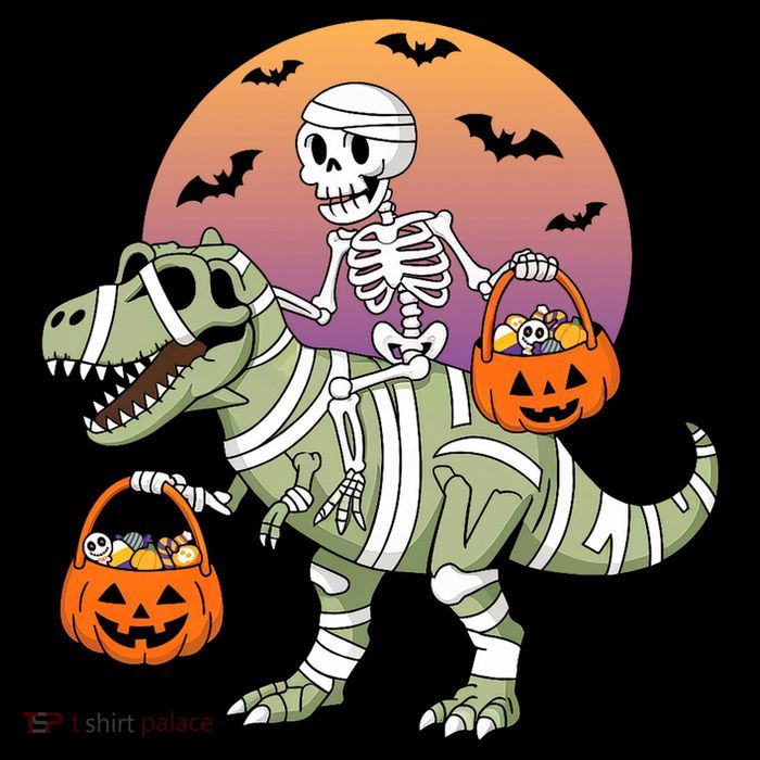 Funny Halloween Dinosaur T Rex Skeleton 7-Panel Snapback Hat