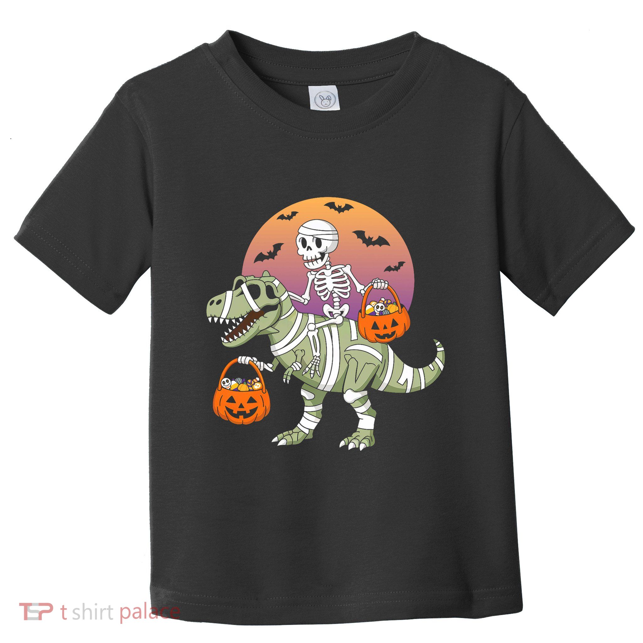 Funny Halloween Dinosaur T Rex Skeleton Toddler T-Shirt