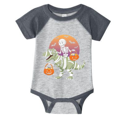 Funny Halloween Dinosaur T Rex Skeleton Infant Baby Jersey Bodysuit