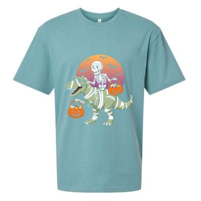 Funny Halloween Dinosaur T Rex Skeleton Sueded Cloud Jersey T-Shirt