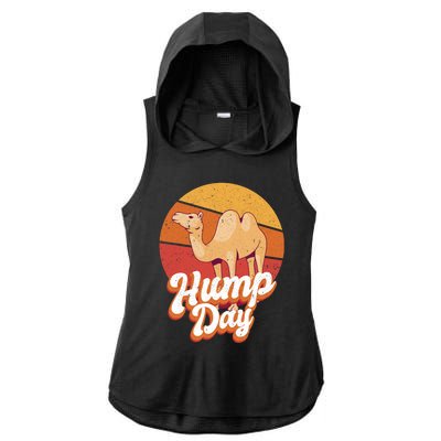 Funny Hump Day Camel Retro Vintage Camel Lovers Ladies PosiCharge Tri-Blend Wicking Draft Hoodie Tank