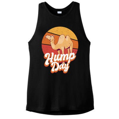 Funny Hump Day Camel Retro Vintage Camel Lovers Ladies PosiCharge Tri-Blend Wicking Tank