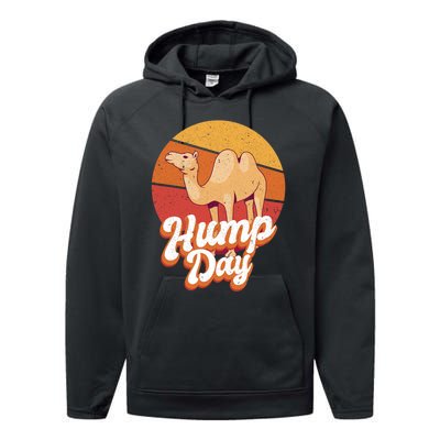 Funny Hump Day Camel Retro Vintage Camel Lovers Performance Fleece Hoodie