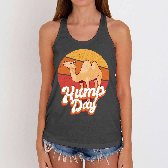 Funny Hump Day Camel Retro Vintage Camel Lovers Women's Knotted Racerback Tank