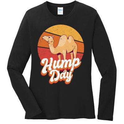 Funny Hump Day Camel Retro Vintage Camel Lovers Ladies Long Sleeve Shirt