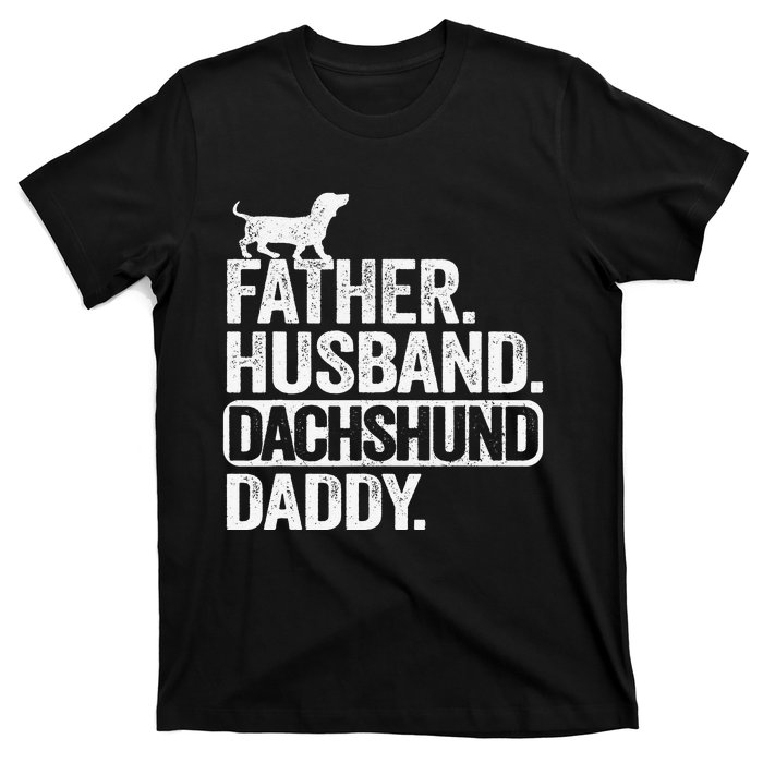 Father Husband Dachshund Daddy Wiener Dad Grandpa Doxie T-Shirt