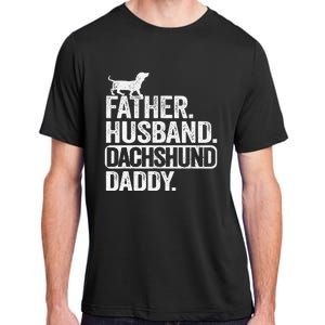 Father Husband Dachshund Daddy Wiener Dad Grandpa Doxie Adult ChromaSoft Performance T-Shirt