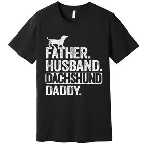 Father Husband Dachshund Daddy Wiener Dad Grandpa Doxie Premium T-Shirt