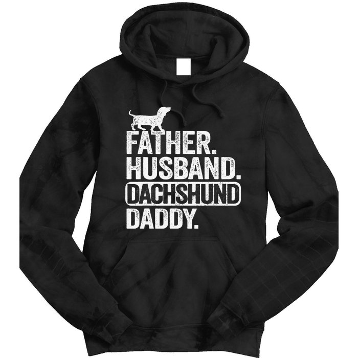 Father Husband Dachshund Daddy Wiener Dad Grandpa Doxie Tie Dye Hoodie