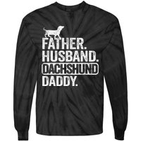 Father Husband Dachshund Daddy Wiener Dad Grandpa Doxie Tie-Dye Long Sleeve Shirt