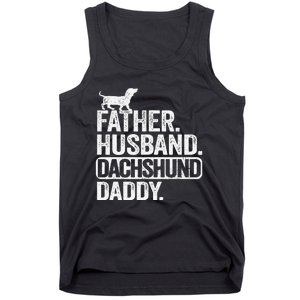 Father Husband Dachshund Daddy Wiener Dad Grandpa Doxie Tank Top