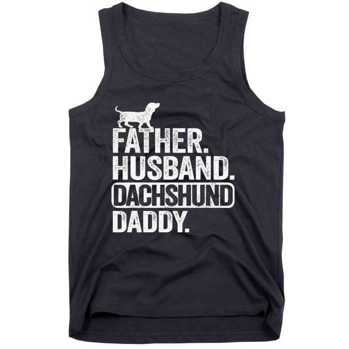 Father Husband Dachshund Daddy Wiener Dad Grandpa Doxie Tank Top