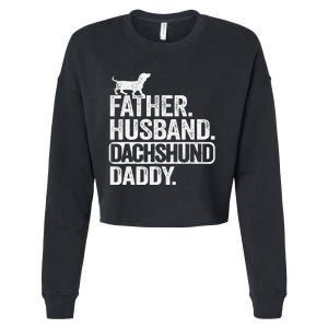 Father Husband Dachshund Daddy Wiener Dad Grandpa Doxie Cropped Pullover Crew