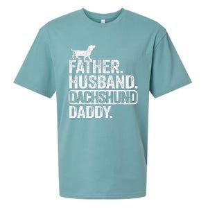 Father Husband Dachshund Daddy Wiener Dad Grandpa Doxie Sueded Cloud Jersey T-Shirt