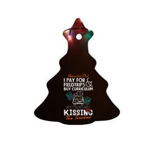 Funny Homeschool Dad Gift Kissing the Teacher Homeschool Dad Ceramic Tree Ornament