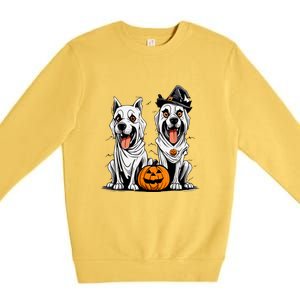 Funny Halloween Dog Ghost Mummy Dog Lover Matching Family Gift Premium Crewneck Sweatshirt