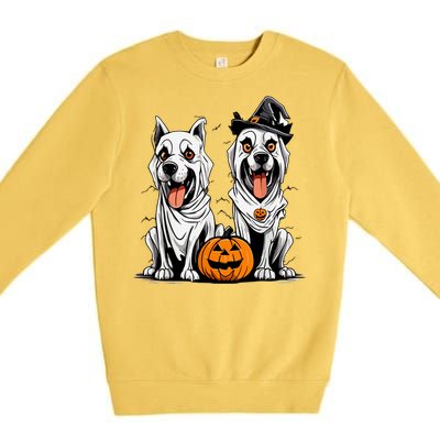 Funny Halloween Dog Ghost Mummy Dog Lover Matching Family Gift Premium Crewneck Sweatshirt