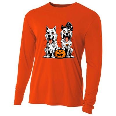 Funny Halloween Dog Ghost Mummy Dog Lover Matching Family Gift Cooling Performance Long Sleeve Crew