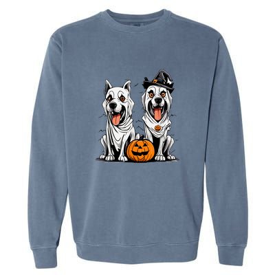 Funny Halloween Dog Ghost Mummy Dog Lover Matching Family Gift Garment-Dyed Sweatshirt