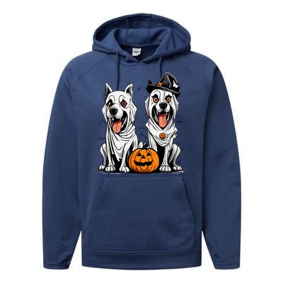 Funny Halloween Dog Ghost Mummy Dog Lover Matching Family Gift Performance Fleece Hoodie