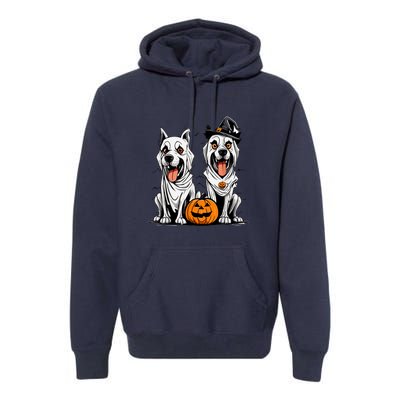 Funny Halloween Dog Ghost Mummy Dog Lover Matching Family Gift Premium Hoodie