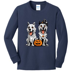 Funny Halloween Dog Ghost Mummy Dog Lover Matching Family Gift Kids Long Sleeve Shirt