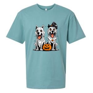 Funny Halloween Dog Ghost Mummy Dog Lover Matching Family Gift Sueded Cloud Jersey T-Shirt