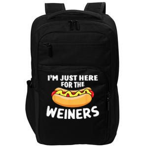 Funny Hot Dog Im Just Here For The Wieners 4th Of July Impact Tech Backpack