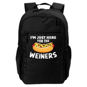 Funny Hot Dog Im Just Here For The Wieners 4th Of July Daily Commute Backpack