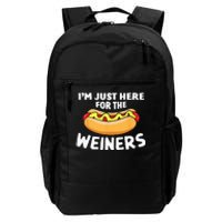 Funny Hot Dog Im Just Here For The Wieners 4th Of July Daily Commute Backpack