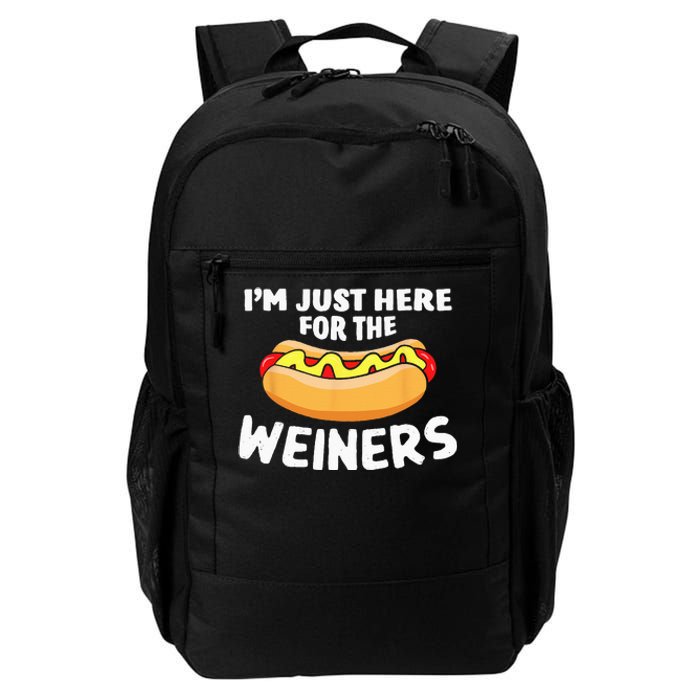 Funny Hot Dog Im Just Here For The Wieners 4th Of July Daily Commute Backpack