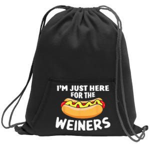 Funny Hot Dog Im Just Here For The Wieners 4th Of July Sweatshirt Cinch Pack Bag