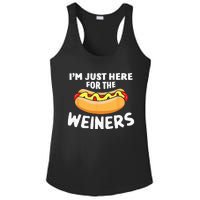 Funny Hot Dog Im Just Here For The Wieners 4th Of July Ladies PosiCharge Competitor Racerback Tank