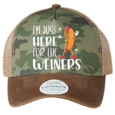 Funny Hot Dog Im Just Here For The Wieners Sausage Lovers Legacy Tie Dye Trucker Hat