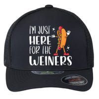 Funny Hot Dog Im Just Here For The Wieners Sausage Lovers Flexfit Unipanel Trucker Cap