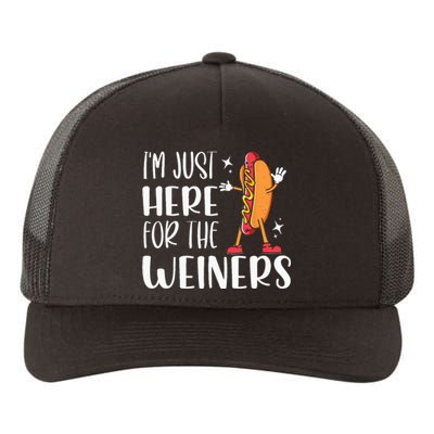 Funny Hot Dog Im Just Here For The Wieners Sausage Lovers Yupoong Adult 5-Panel Trucker Hat