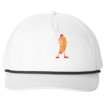 Funny Hot Dog Im Just Here For The Wieners Sausage Lovers Snapback Five-Panel Rope Hat