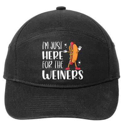 Funny Hot Dog Im Just Here For The Wieners Sausage Lovers 7-Panel Snapback Hat