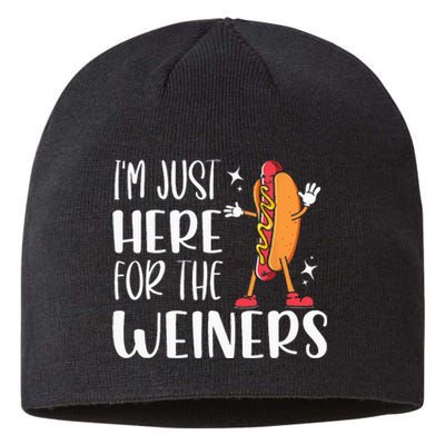 Funny Hot Dog Im Just Here For The Wieners Sausage Lovers Sustainable Beanie