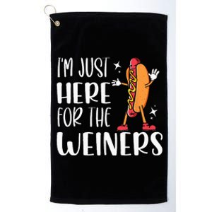 Funny Hot Dog Im Just Here For The Wieners Sausage Lovers Platinum Collection Golf Towel