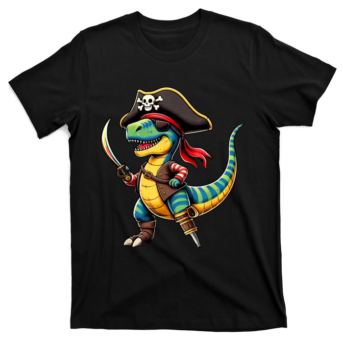 Funny Halloween Dinosaur Trex Pirate T-Shirt