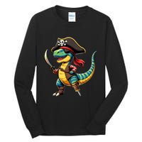 Funny Halloween Dinosaur Trex Pirate Tall Long Sleeve T-Shirt