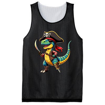 Funny Halloween Dinosaur Trex Pirate Mesh Reversible Basketball Jersey Tank