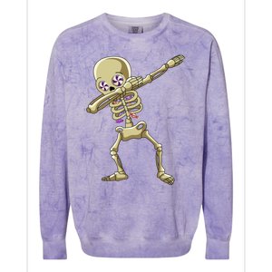 Funny Halloween Dabbing Candy Skeleton Adult Dab Gift Colorblast Crewneck Sweatshirt